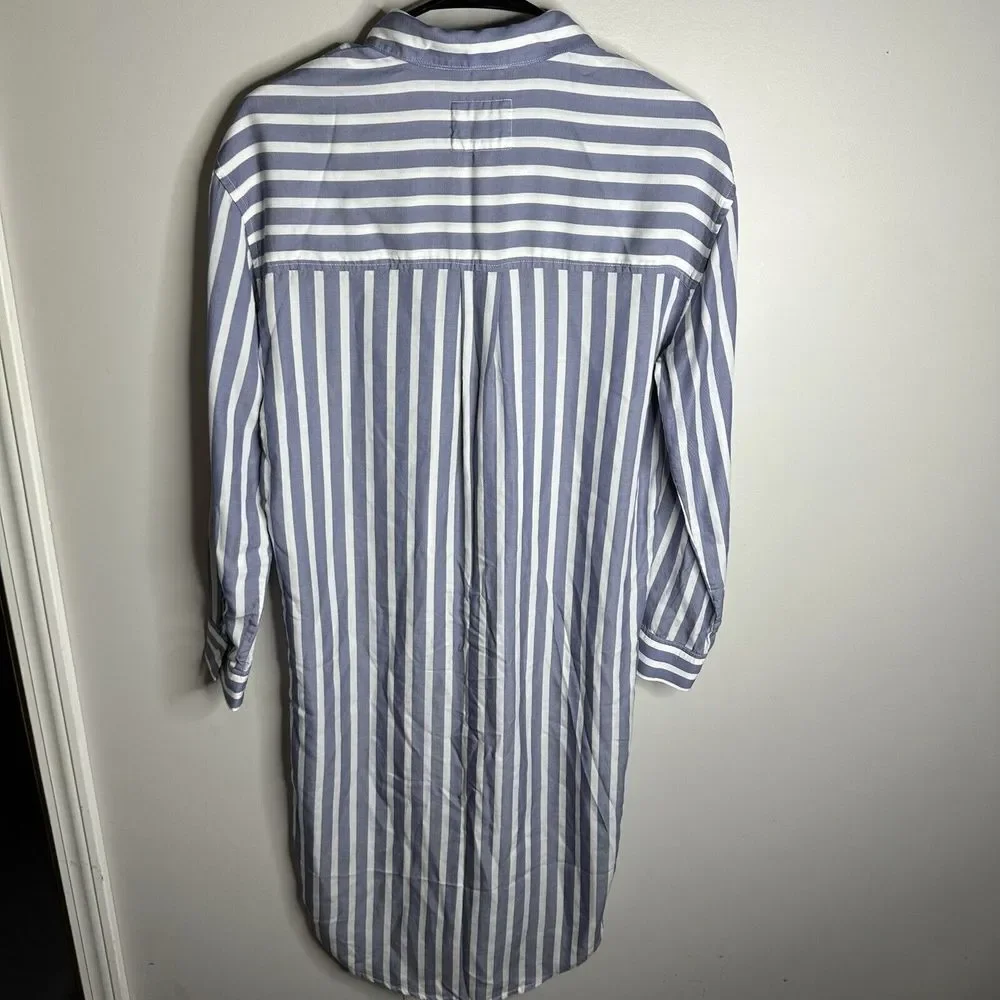 Rails Ames Turin Stripe Dress Collared Oversized Button Long Sleeve‎ Womens XS